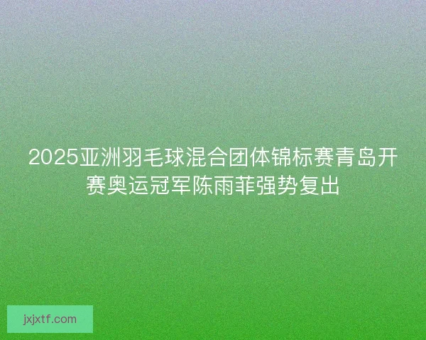 2025亚洲羽毛球混合团体锦标赛青岛开赛奥运冠军陈雨菲强势复出